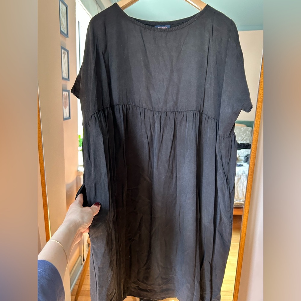 Black Short Sleeve Dress, babydoll dress